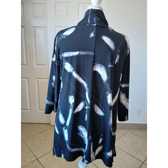 Grace The Perfect Fit Womens Blouse Tunic 2X Black Mock Neck 3/4 Sleeve - Picture 2 of 15